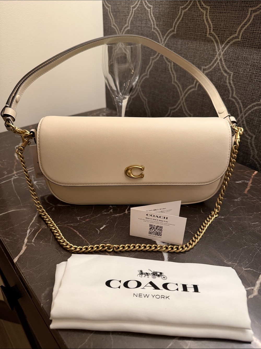 Coach Brook Small Leather Flap Slim Shoulder Bag